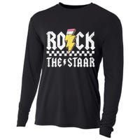 Rock The Staar Motivational Testing Day For Teacher Student Cooling Performance Long Sleeve Crew