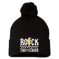 Rock The Staar Motivational Testing Day For Teacher Student Pom Pom 12in Knit Beanie