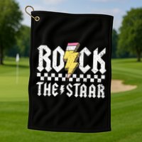 Rock The Staar Motivational Testing Day For Teacher Student Golf Towel