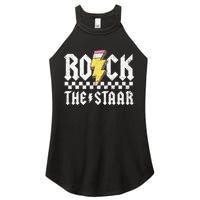 Rock The Staar Motivational Testing Day For Teacher Student Women's Perfect Tri Rocker Tank