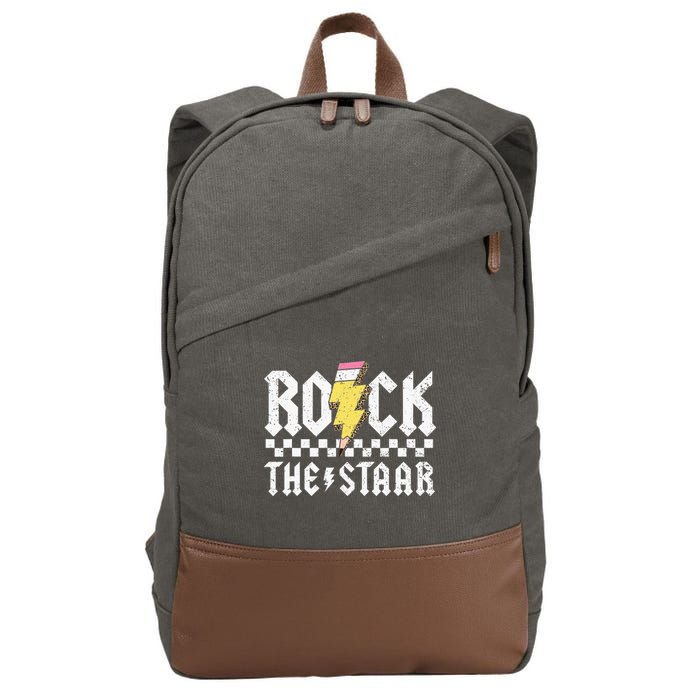Rock The Staar Motivational Testing Day For Teacher Student Cotton Canvas Backpack