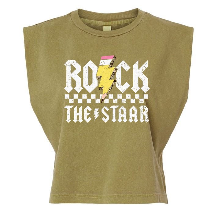 Rock The Staar Motivational Testing Day For Teacher Student Garment-Dyed Women's Muscle Tee