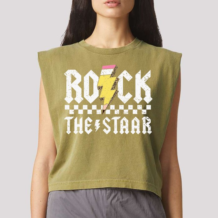 Rock The Staar Motivational Testing Day For Teacher Student Garment-Dyed Women's Muscle Tee