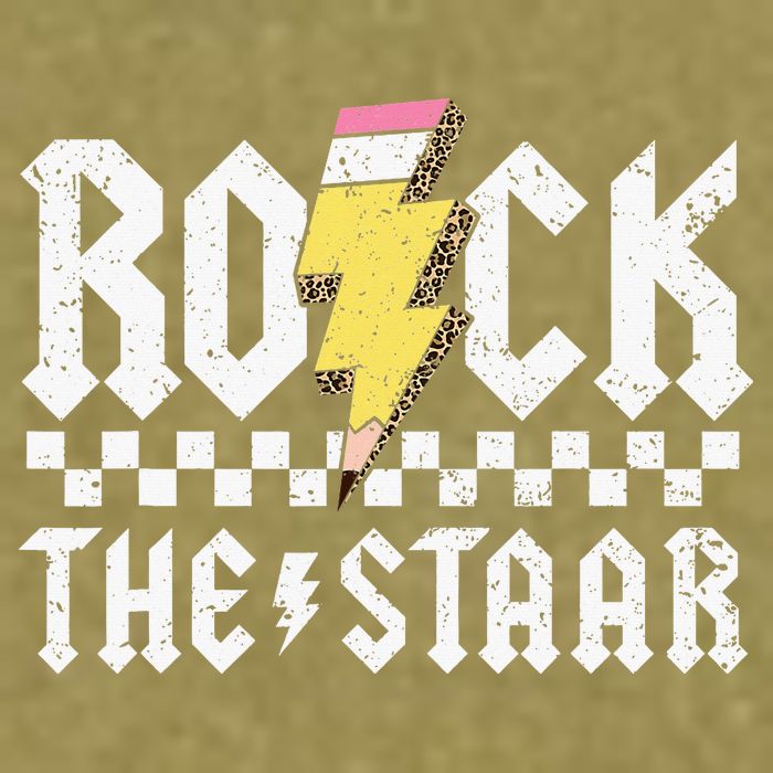 Rock The Staar Motivational Testing Day For Teacher Student Garment-Dyed Women's Muscle Tee