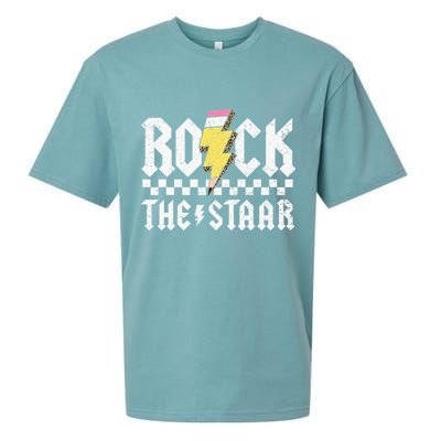 Rock The Staar Motivational Testing Day For Teacher Student Sueded Cloud Jersey T-Shirt