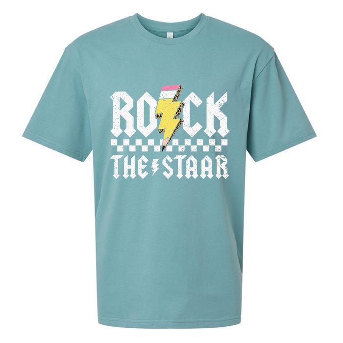 Rock The Staar Motivational Testing Day For Teacher Student Sueded Cloud Jersey T-Shirt