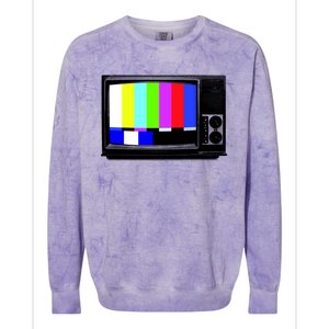 Retro TV Screen Colored Lines Colorblast Crewneck Sweatshirt