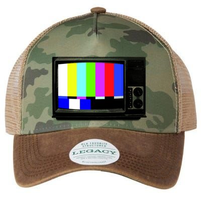 Retro TV Screen Colored Lines Legacy Tie Dye Trucker Hat
