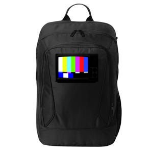 Retro TV Screen Colored Lines City Backpack