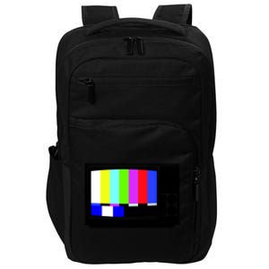 Retro TV Screen Colored Lines Impact Tech Backpack