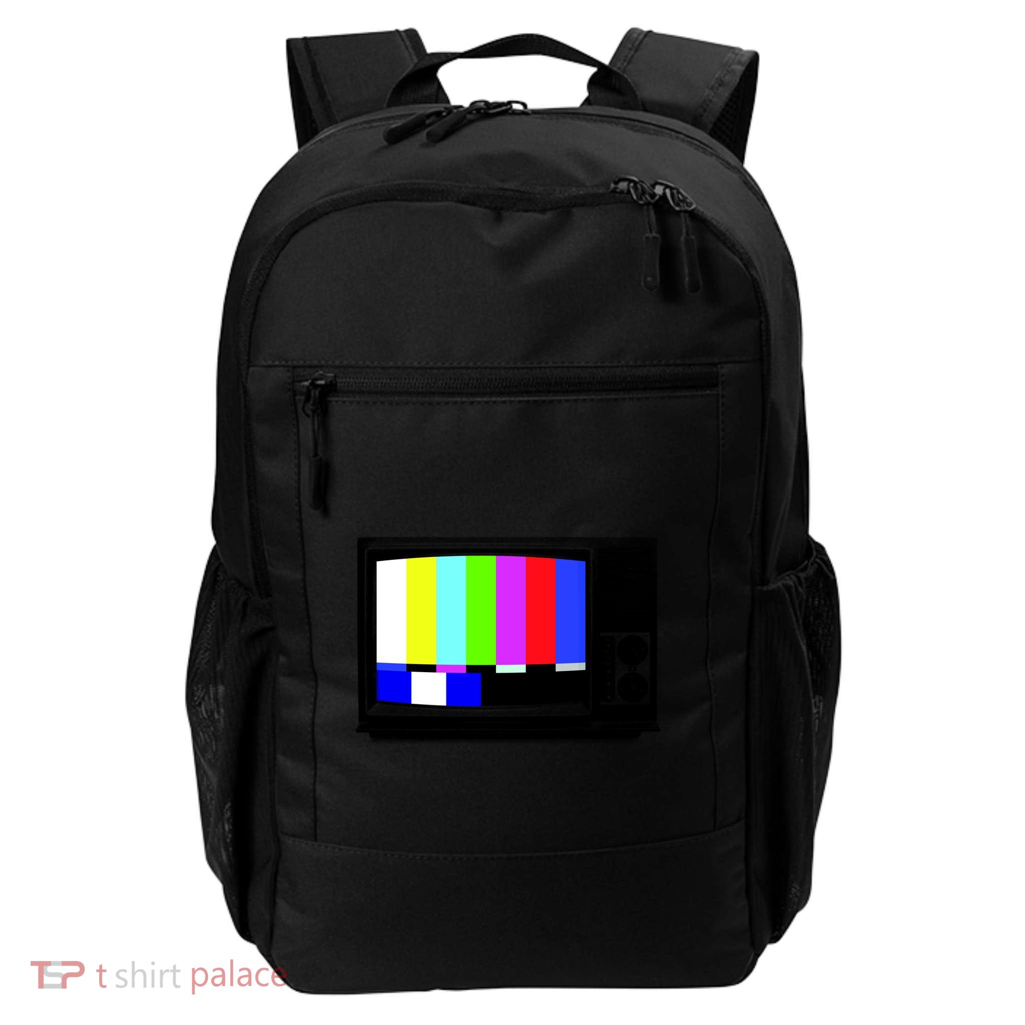 Retro TV Screen Colored Lines Backpack