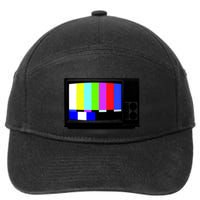 Retro TV Screen Colored Lines 7-Panel Snapback Hat