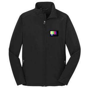 Retro TV Screen Colored Lines Core Soft Shell Jacket