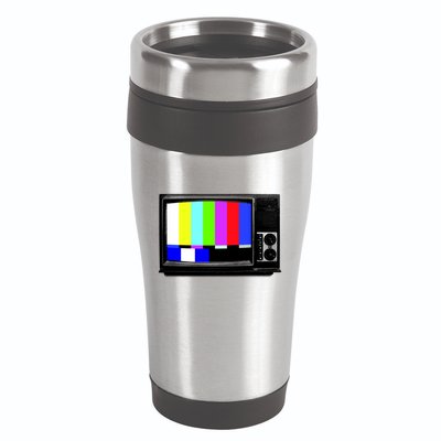 Retro TV Screen Colored Lines 16oz Travel Tumbler