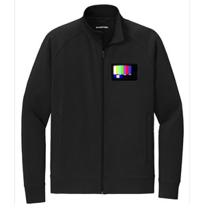 Retro TV Screen Colored Lines Stretch Full-Zip Cadet Jacket