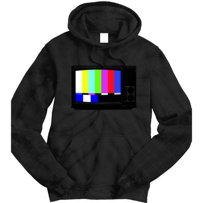 Retro TV Screen Colored Lines Tie Dye Hoodie
