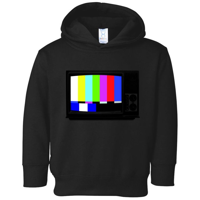 Retro TV Screen Colored Lines Toddler Hoodie