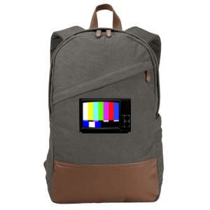 Retro TV Screen Colored Lines Cotton Canvas Backpack