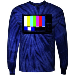 Retro TV Screen Colored Lines Tie-Dye Long Sleeve Shirt