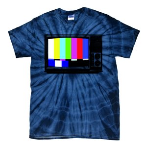 Retro TV Screen Colored Lines Tie-Dye T-Shirt