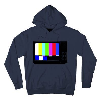 Retro TV Screen Colored Lines Tall Hoodie