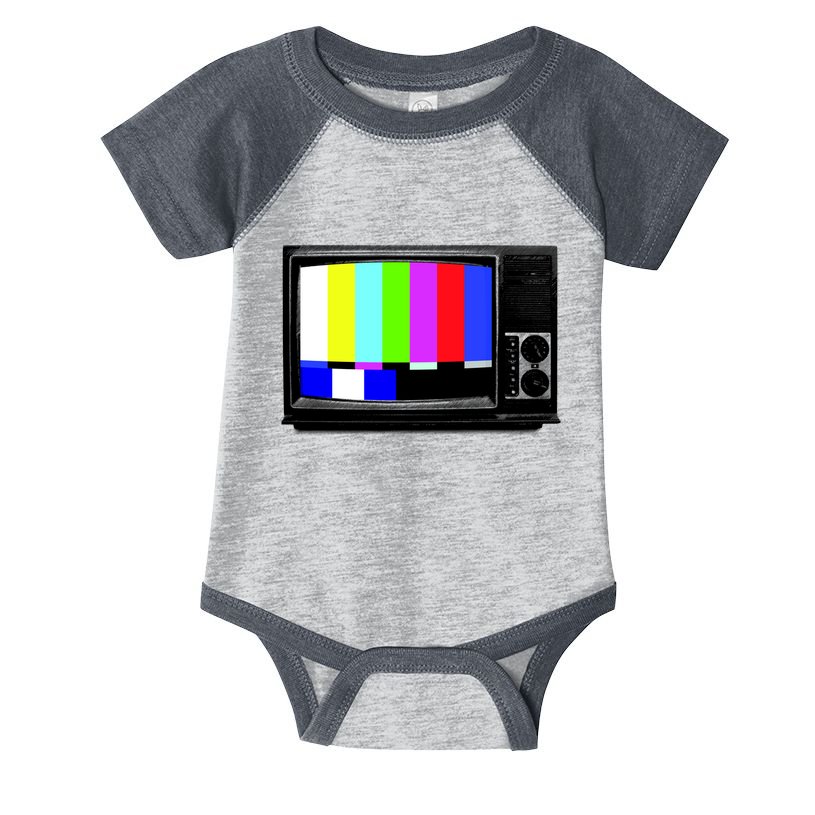 Retro TV Screen Colored Lines Infant Baby Jersey Bodysuit