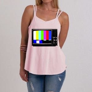 Retro TV Screen Colored Lines Women's Strappy Tank