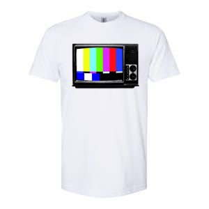 Retro TV Screen Colored Lines Softstyle CVC T-Shirt