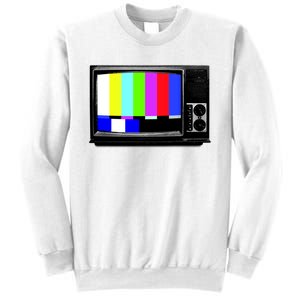 Retro TV Screen Colored Lines Sweatshirt