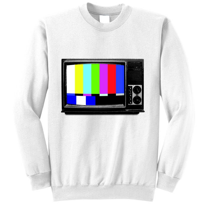 Retro TV Screen Colored Lines Sweatshirt