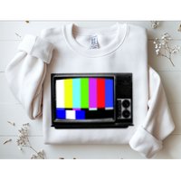 Retro TV Screen Colored Lines Sweatshirt