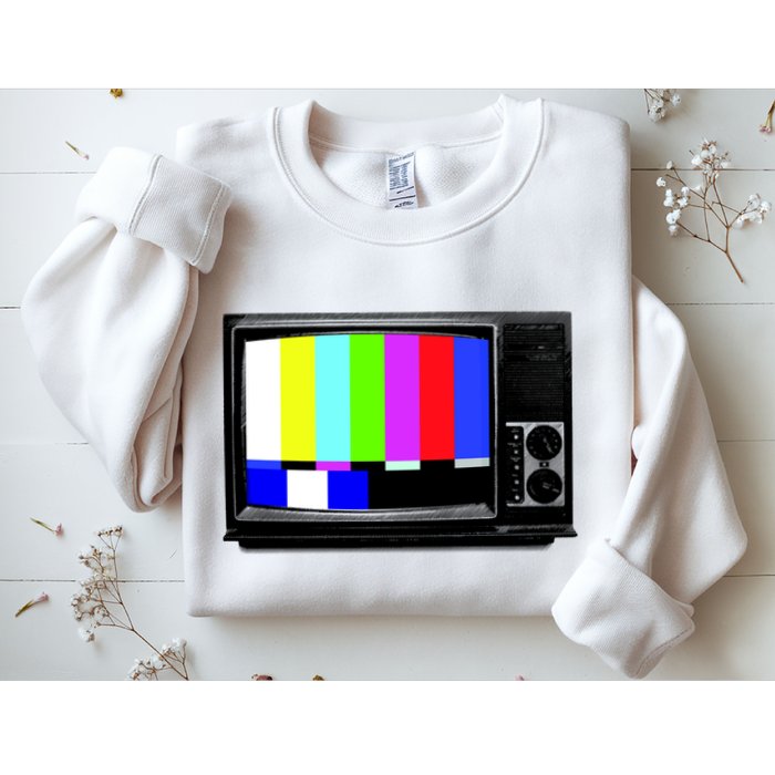 Retro TV Screen Colored Lines Sweatshirt