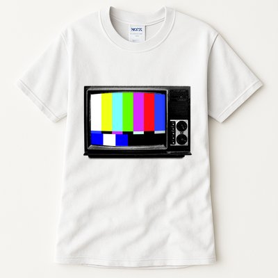 Retro TV Screen Colored Lines Tall T-Shirt
