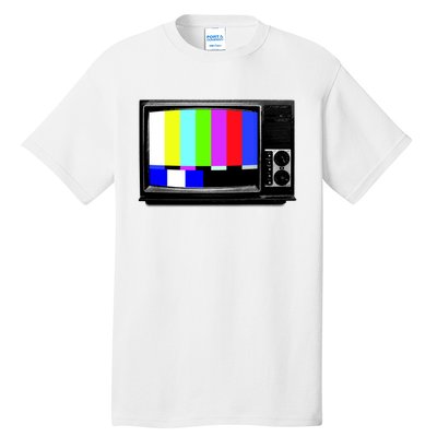 Retro TV Screen Colored Lines Tall T-Shirt