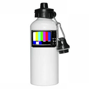 Retro TV Screen Colored Lines Aluminum Water Bottle