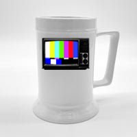 Retro TV Screen Colored Lines Beer Stein