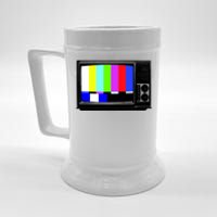 Retro TV Screen Colored Lines Beer Stein