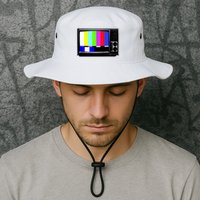 Retro TV Screen Colored Lines Bucket Hat
