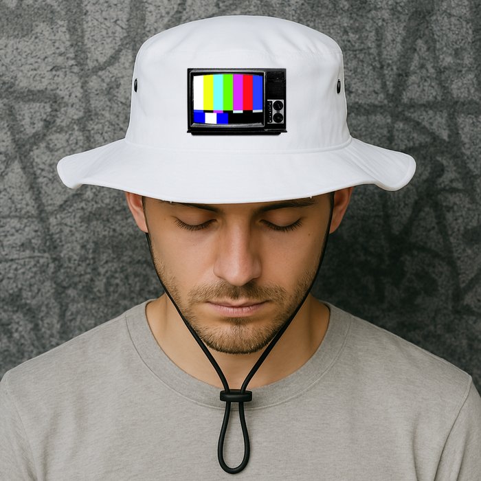 Retro TV Screen Colored Lines Bucket Hat
