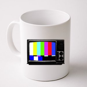 Retro TV Screen Colored Lines Coffee Mug