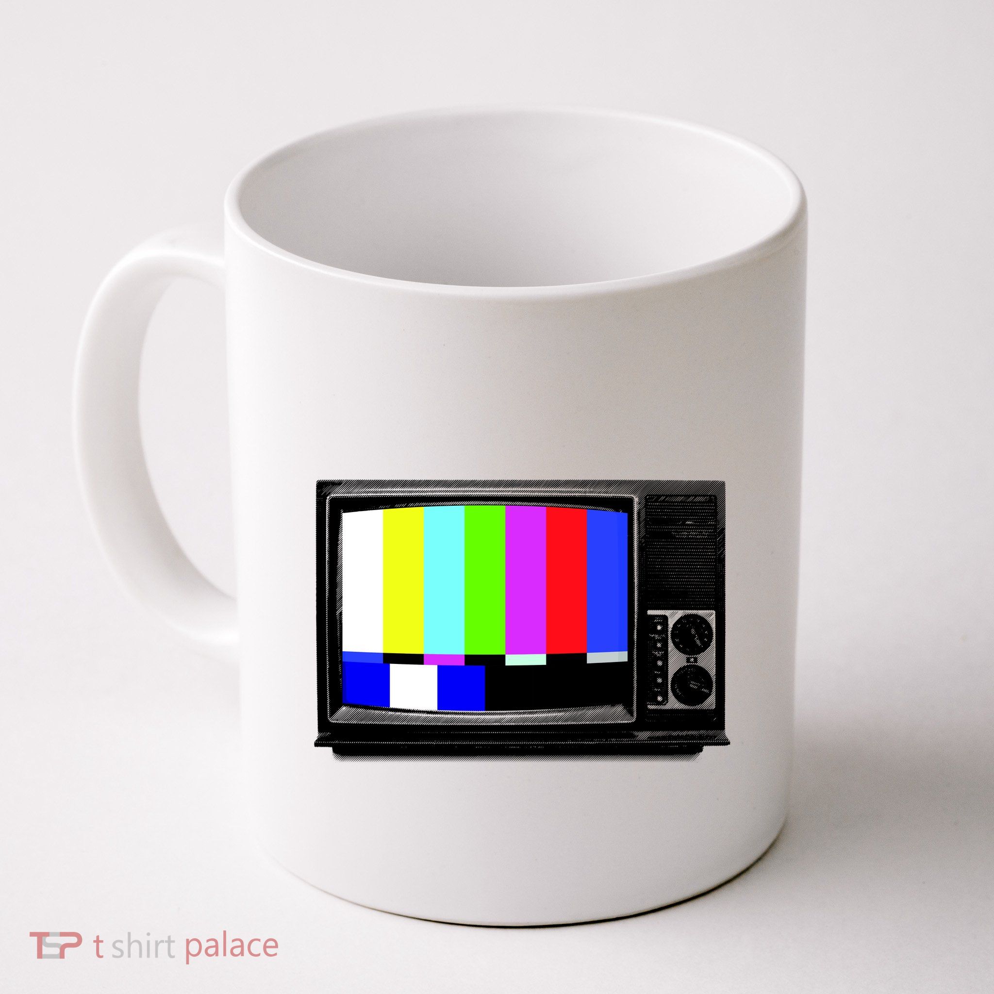 Retro TV Screen Colored Lines Mug
