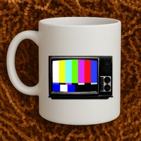 Retro TV Screen Colored Lines Mug