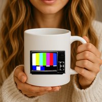 Retro TV Screen Colored Lines Mug