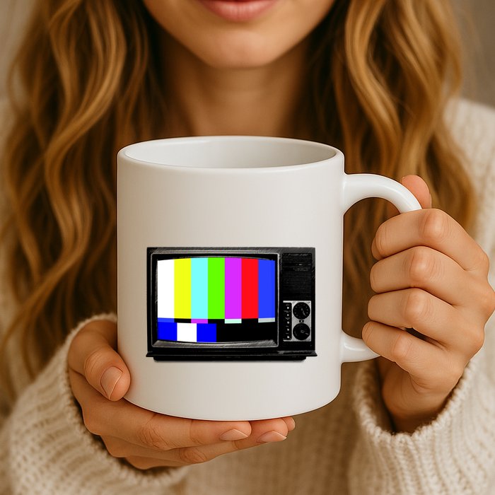 Retro TV Screen Colored Lines Mug