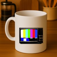 Retro TV Screen Colored Lines Mug