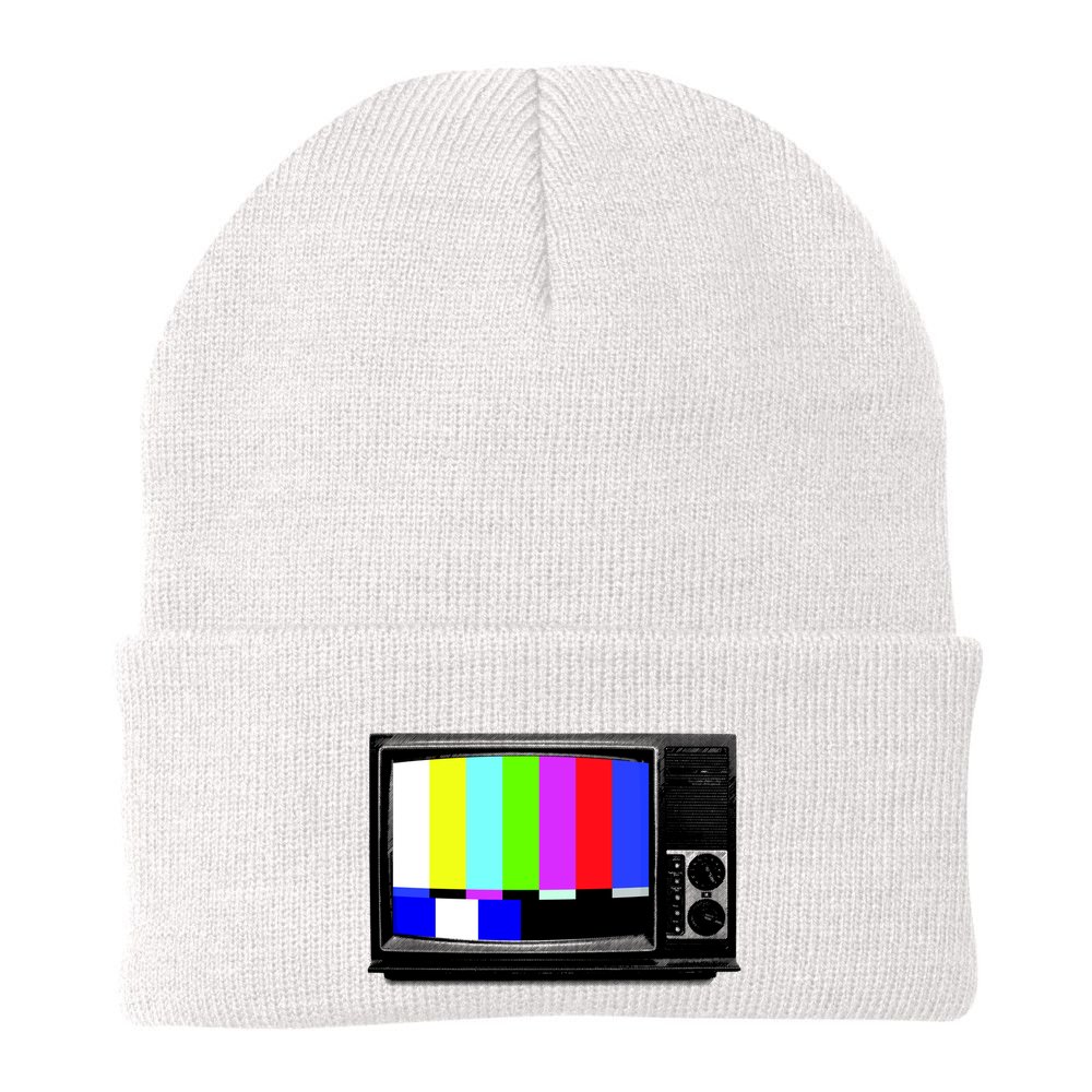 Retro TV Screen Colored Lines Beanie