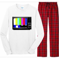 Retro TV Screen Colored Lines Long Sleeve Pajama Set