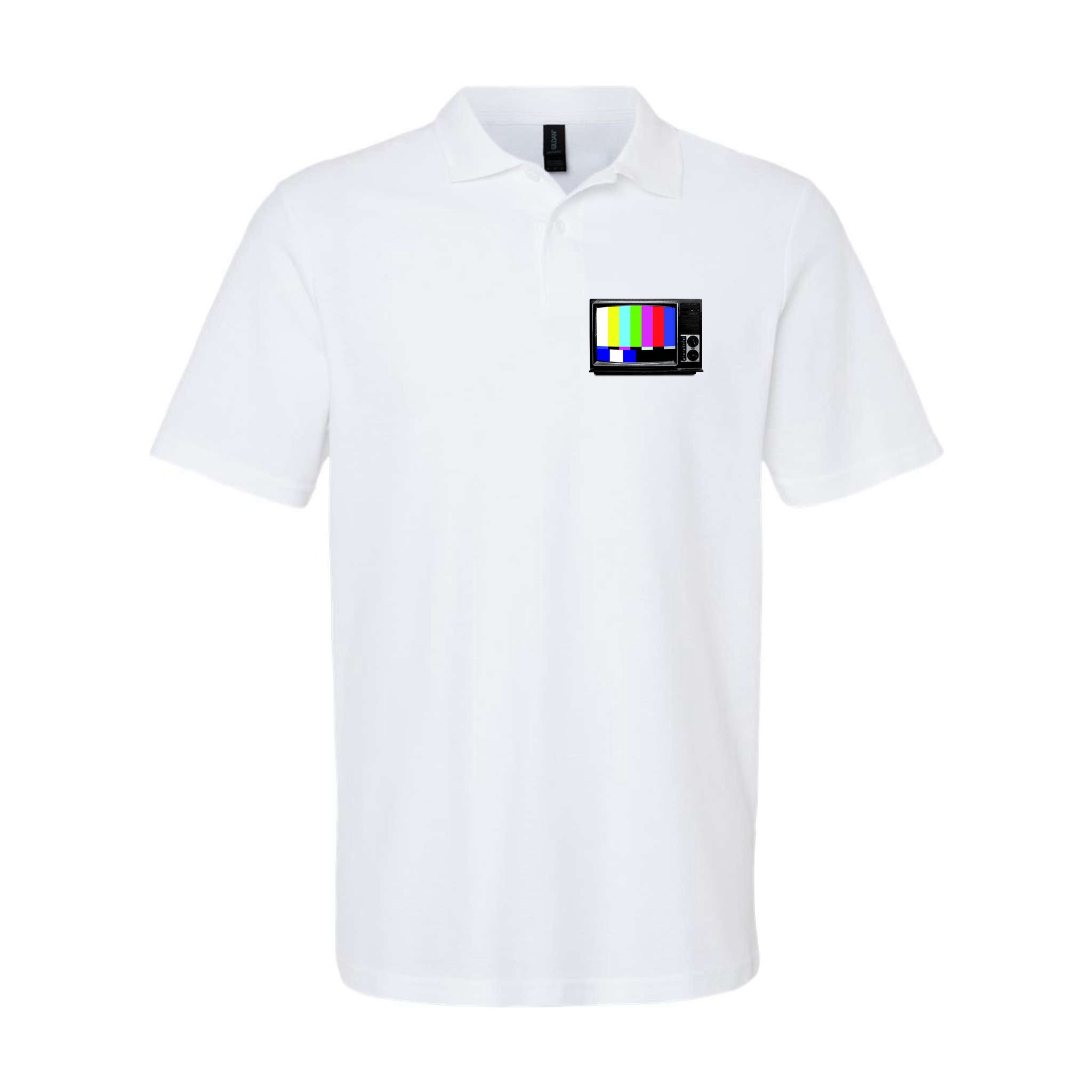 Retro TV Screen Colored Lines Polo