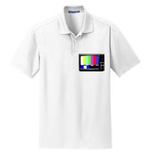 Retro TV Screen Colored Lines Dry Zone Grid Polo