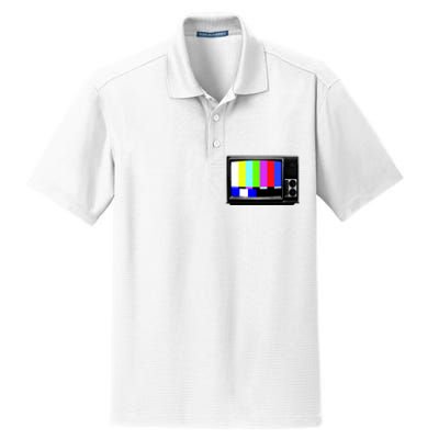 Retro TV Screen Colored Lines Dry Zone Grid Polo